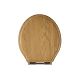 Product cut out image of Tavistock Vitoria Natural Oak Soft Close Toilet Seat with Chrome Hinges TS850NO-SC
